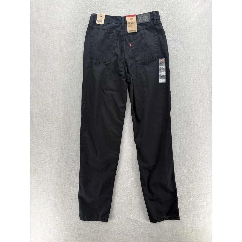 Levis High Waisted Mom Jeans Womens 28x30 Black High Rise Tapered Leg Hemp Pants